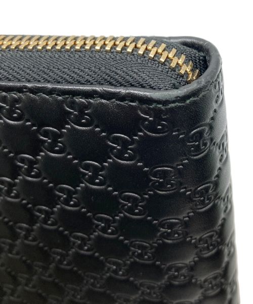 GUCCI（グッチ）GUCCI (グッチ) グッチシマラウンドファスナー長財布 ブラックの古着・服飾アイテム