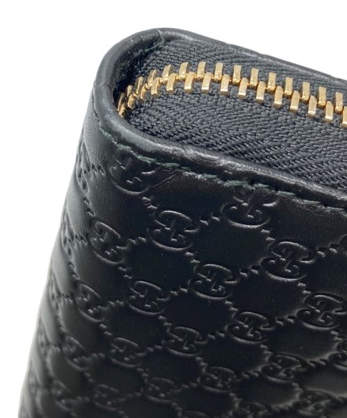 GUCCI（グッチ）GUCCI (グッチ) グッチシマラウンドファスナー長財布 ブラックの古着・服飾アイテム