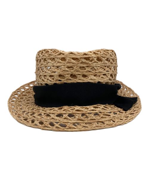Mia Hat & Accessory（ミアハットアンドアクセサリー）Mia Hat & Accessory (ミアハットアンドアクセサリー) ラフィアハット ベージュ サイズ:-の古着・服飾アイテム