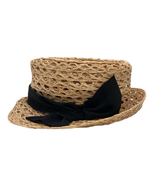 Mia Hat & Accessory（ミアハットアンドアクセサリー）Mia Hat & Accessory (ミアハットアンドアクセサリー) ラフィアハット ベージュ サイズ:-の古着・服飾アイテム
