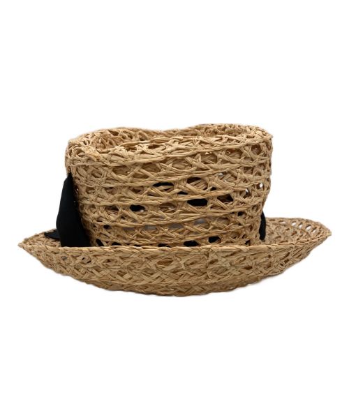 Mia Hat & Accessory（ミアハットアンドアクセサリー）Mia Hat & Accessory (ミアハットアンドアクセサリー) ラフィアハット ベージュ サイズ:-の古着・服飾アイテム
