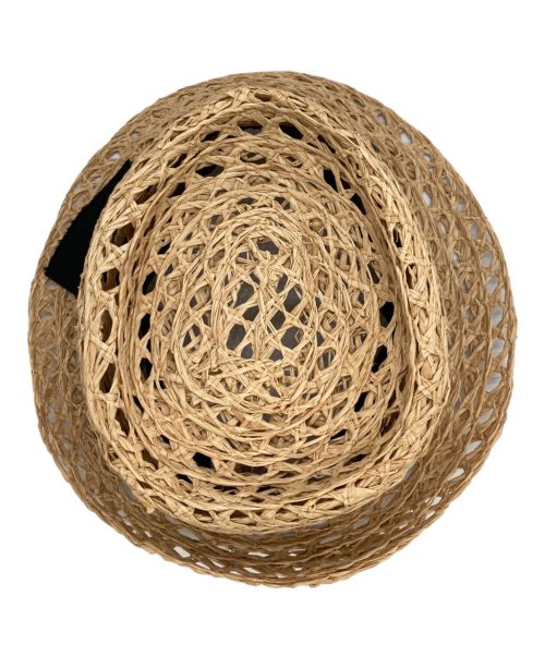 Mia Hat & Accessory（ミアハットアンドアクセサリー）Mia Hat & Accessory (ミアハットアンドアクセサリー) ラフィアハット ベージュ サイズ:-の古着・服飾アイテム