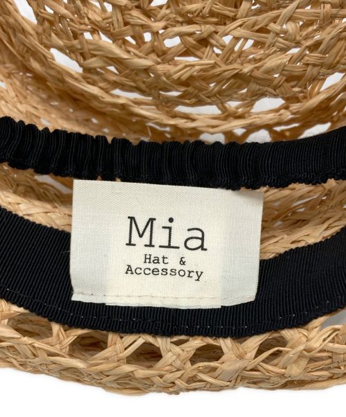 Mia Hat & Accessory（ミアハットアンドアクセサリー）Mia Hat & Accessory (ミアハットアンドアクセサリー) ラフィアハット ベージュ サイズ:-の古着・服飾アイテム