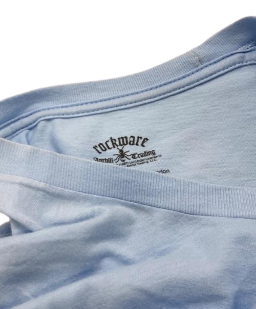 rockmare（不明）rockmare (不明) プリントTシャツ ブルー サイズ:Ｌの古着・服飾アイテム