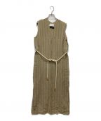 Adam et Ropeアダム エ ロペ）の古着「ストライプリネンワンピース」｜ブラウン