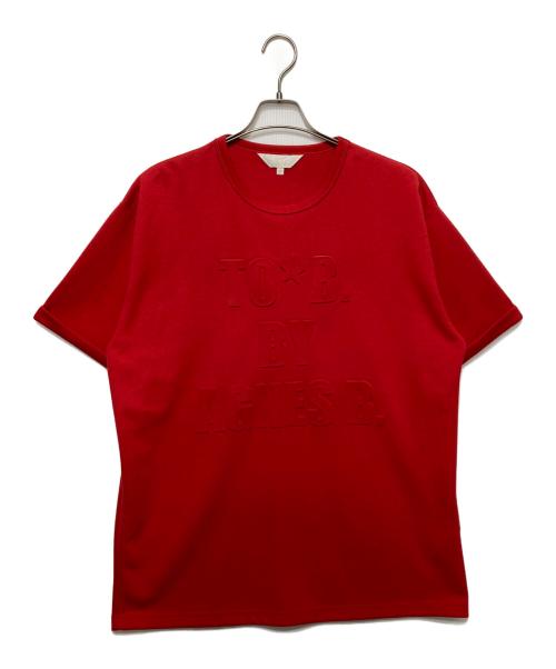 To b. by agnes b.（トゥービー バイ アニエスベー）To b. by agnes b. (トゥービー バイ アニエスベー) ロゴビッグシルエットTシャツ レッド サイズ:38の古着・服飾アイテム