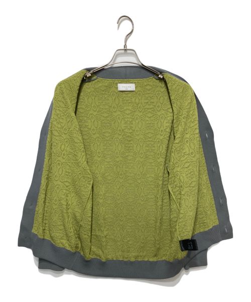 taupe（トープ）taupe (トープ) ジャガードカーディガン ライトグリーン サイズ:01の古着・服飾アイテム