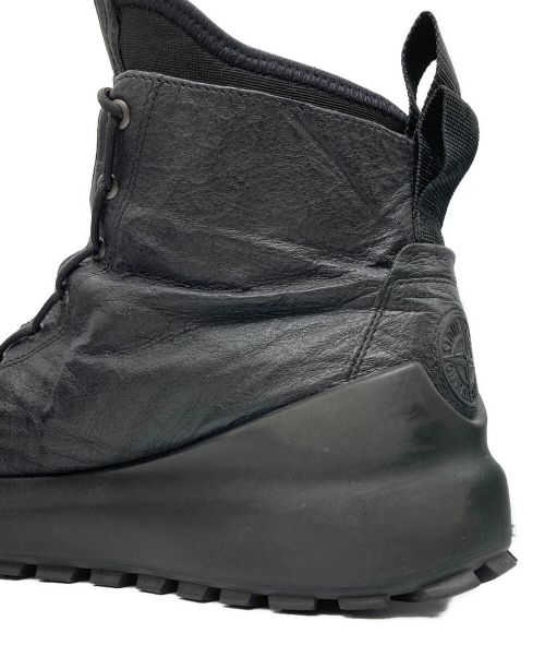 STONE ISLAND（ストーンアイランド）STONE ISLAND (ストーンアイランド) ECCO (エコー) センタージップレザーミリタリーブーツ ブラック サイズ:42の古着・服飾アイテム