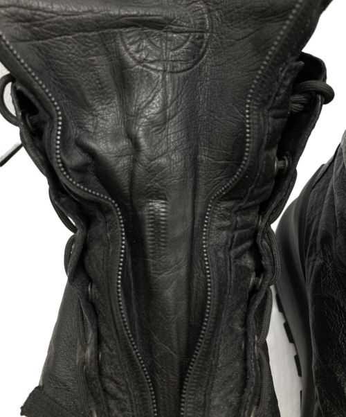 STONE ISLAND（ストーンアイランド）STONE ISLAND (ストーンアイランド) ECCO (エコー) センタージップレザーミリタリーブーツ ブラック サイズ:42の古着・服飾アイテム