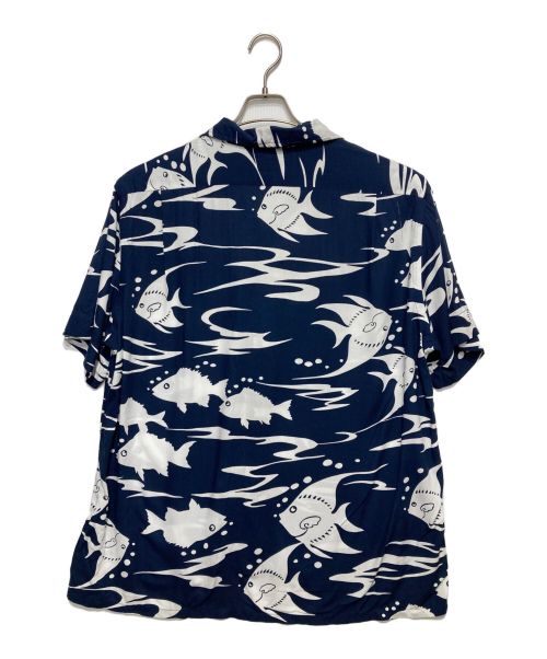 POLO RALPH LAUREN（ポロ・ラルフローレン）POLO RALPH LAUREN (ポロ・ラルフローレン) フィッシュ柄レーヨンオープンカラーシャツ ネイビー サイズ:XL 未使用品の古着・服飾アイテム