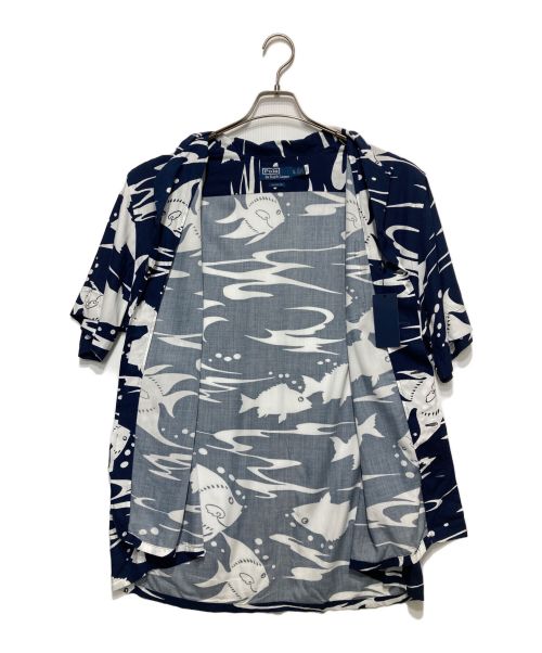 POLO RALPH LAUREN（ポロ・ラルフローレン）POLO RALPH LAUREN (ポロ・ラルフローレン) フィッシュ柄レーヨンオープンカラーシャツ ネイビー サイズ:XL 未使用品の古着・服飾アイテム