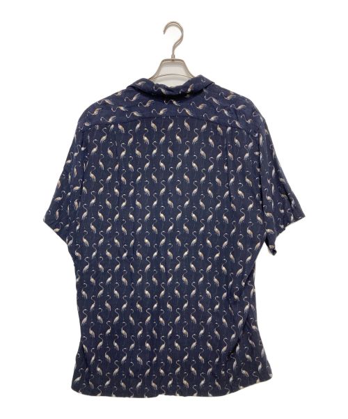 POLO RALPH LAUREN（ポロ・ラルフローレン）POLO RALPH LAUREN (ポロ・ラルフローレン) オールドフラミンゴ柄レーヨンオープンカラーシャツ ネイビー サイズ:Lの古着・服飾アイテム