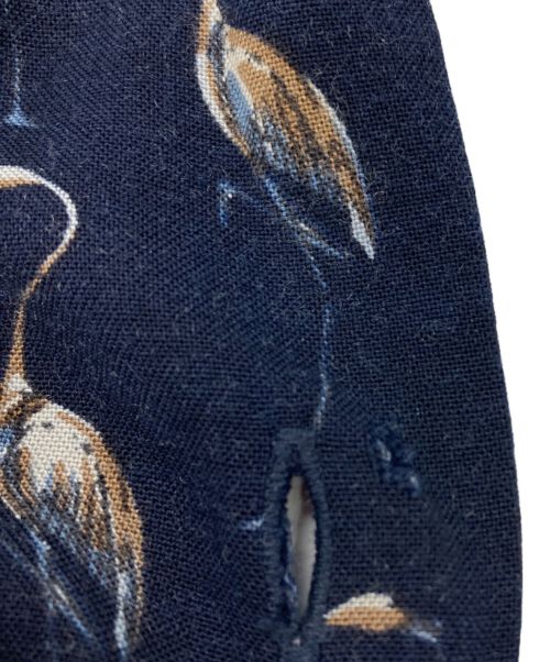 POLO RALPH LAUREN（ポロ・ラルフローレン）POLO RALPH LAUREN (ポロ・ラルフローレン) オールドフラミンゴ柄レーヨンオープンカラーシャツ ネイビー サイズ:Lの古着・服飾アイテム