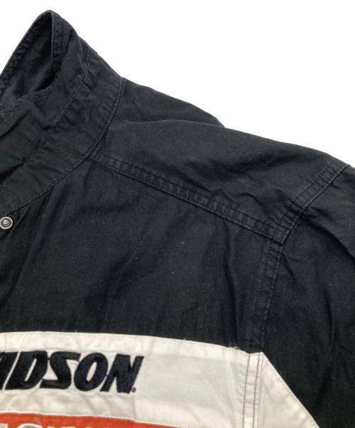 HARLEY-DAVIDSON（ハーレーダビッドソン）HARLEY-DAVIDSON (ハーレーダビッドソン) 刺繍半袖シャツ ブラック サイズ:Ｌの古着・服飾アイテム