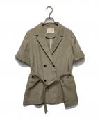 PUBLIC TOKYOパブリックトウキョウ）の古着「リネンライクハーフスリーブジャケット」｜ベージュ