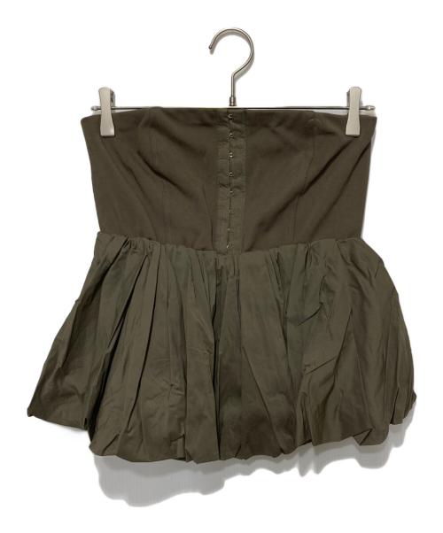 FRAY ID（フレイ アイディー）FRAY ID (フレイ アイディー) コンビペプラムベアトップス カーキ サイズ:1の古着・服飾アイテム