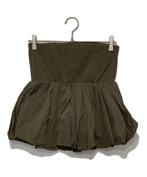 FRAY ID（フレイ アイディー）FRAY ID (フレイ アイディー) コンビペプラムベアトップス カーキ サイズ:1の古着・服飾アイテム