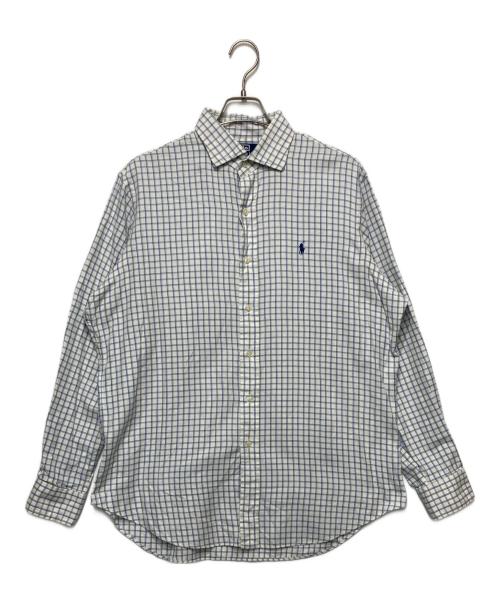 POLO RALPH LAUREN（ポロ・ラルフローレン）POLO RALPH LAUREN (ポロ・ラルフローレン) チェックシャツ ホワイト×ネイビー サイズ:Ｌの古着・服飾アイテム