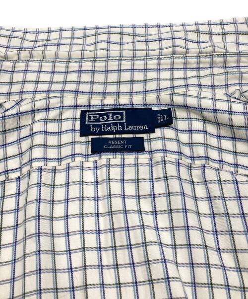 POLO RALPH LAUREN（ポロ・ラルフローレン）POLO RALPH LAUREN (ポロ・ラルフローレン) チェックシャツ ホワイト×ネイビー サイズ:Ｌの古着・服飾アイテム