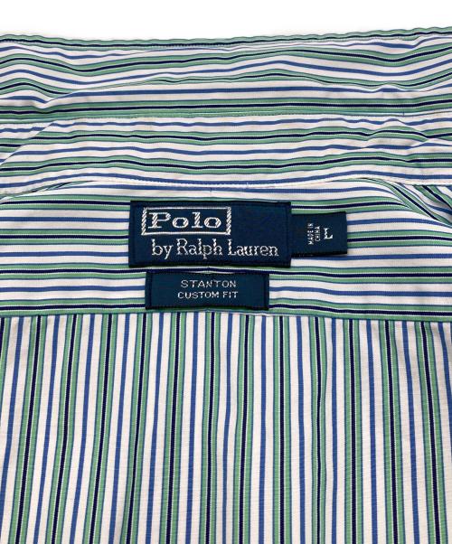 POLO RALPH LAUREN（ポロ・ラルフローレン）POLO RALPH LAUREN (ポロ・ラルフローレン) ストライプシャツ グリーン サイズ:Lの古着・服飾アイテム