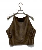 COLLAGE GALLARDAGALANTEコラージュ ガリャルダガランテ）の古着「エコレザーキャミソール」｜ブラウン