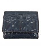 Christian Diorクリスチャン ディオール）の古着「パテントレザーロータスウォレット」｜スカイブルー