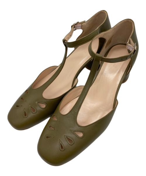 Comptoir des Cotonniers（コントワー・デ・コトニエ）Comptoir des Cotonniers (コントワー・デ・コトニエ) Tストラップサンダル オリーブ サイズ:38の古着・服飾アイテム