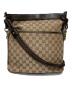 GUCCI（グッチ）の古着「GGキャンバス レザー ショルダーバッグ」｜ブラウン