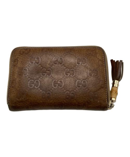 GUCCI（グッチ）GUCCI (グッチ) BAMBOO AROUND WALLET ブラウンの古着・服飾アイテム