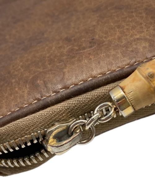GUCCI（グッチ）GUCCI (グッチ) BAMBOO AROUND WALLET ブラウンの古着・服飾アイテム
