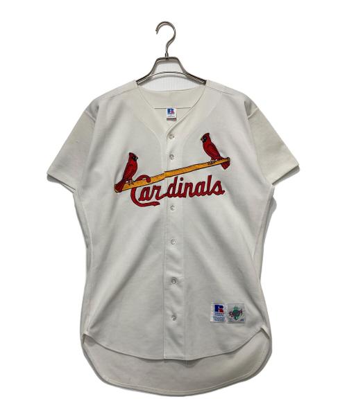 RUSSELL ATHLETIC（ラッセルアスレチック）RUSSELL ATHLETIC (ラッセルアスレチック) カージナルスオールドゲームシャツ ホワイト×レッド サイズ:44の古着・服飾アイテム