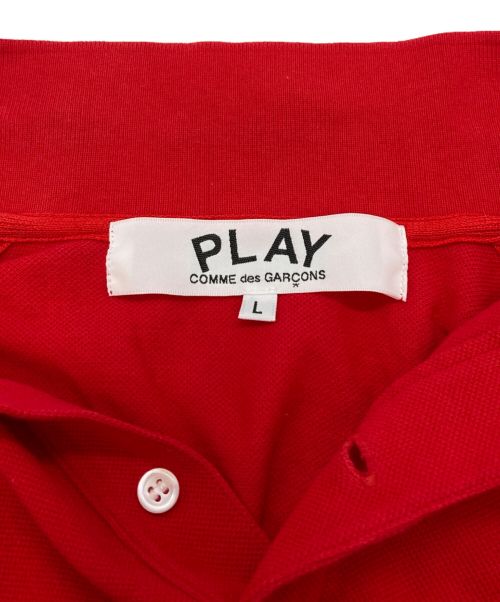 PLAY COMME des GARCONS（プレイコムデギャルソン）PLAY COMME des GARCONS (プレイ コムデギャルソン) 鹿の子ハートワッペンポロシャツ レッド サイズ:Lの古着・服飾アイテム