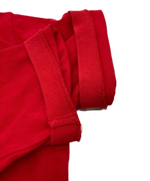 PLAY COMME des GARCONS（プレイコムデギャルソン）PLAY COMME des GARCONS (プレイ コムデギャルソン) 鹿の子ハートワッペンポロシャツ レッド サイズ:Lの古着・服飾アイテム