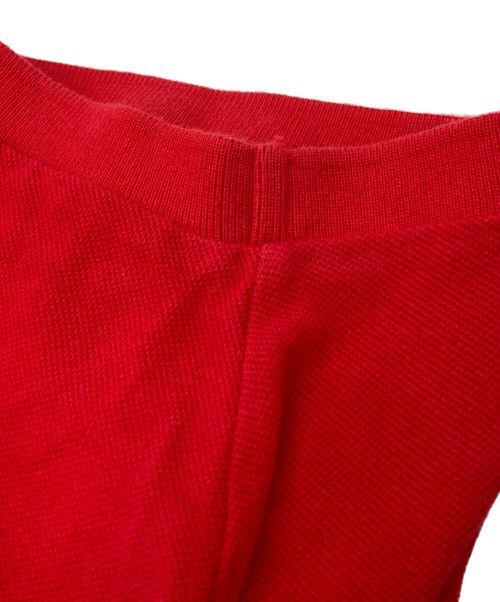 PLAY COMME des GARCONS（プレイコムデギャルソン）PLAY COMME des GARCONS (プレイ コムデギャルソン) 鹿の子ハートワッペンポロシャツ レッド サイズ:Lの古着・服飾アイテム