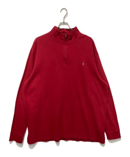 POLO RALPH LAUREN（ポロ・ラルフローレン）POLO RALPH LAUREN (ポロ・ラルフローレン) ハーフジップスウェット レッド サイズ:2XLの古着・服飾アイテム
