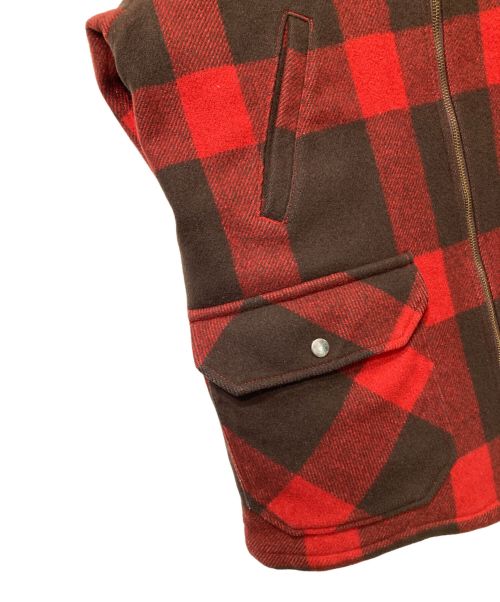 South2 West8（サウスツー ウエストエイト）South2 West8 (サウスツー ウエストエイト) チェックメルトンジャケット レッド サイズ:Ｍの古着・服飾アイテム