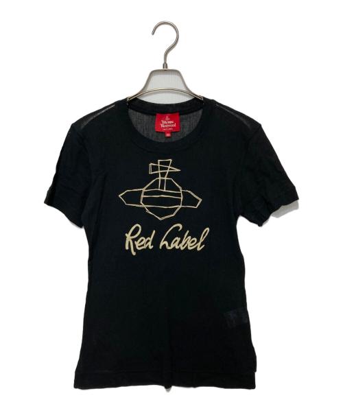 Vivienne Westwood RED LABEL（ヴィヴィアンウエストウッドレッドレーベル）Vivienne Westwood RED LABEL (ヴィヴィアンウエストウッドレッドレーベル) オーブロゴプリントニットTシャツ ブラック サイズ:00の古着・服飾アイテム