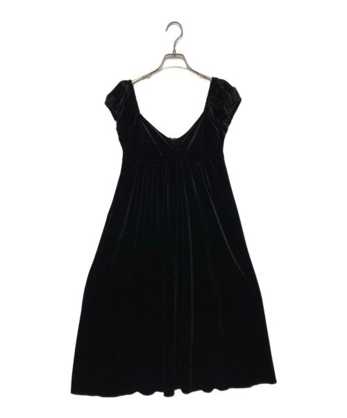 FOXEY NEWYORK（フォクシーニューヨーク）FOXEY NEWYORK (フォクシーニューヨーク) ベロアワンピース ブラック サイズ:40の古着・服飾アイテム