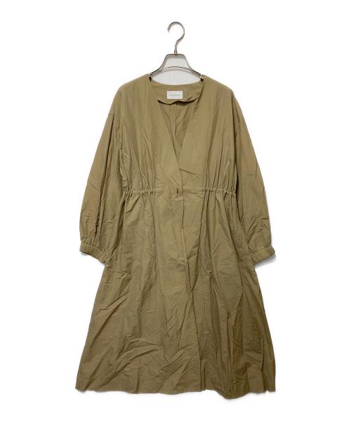 green label relaxing（グリーンレーベルリラクシング）green label relaxing (グリーンレーベルリラクシング) ギャザードロストガウンコート ベージュ サイズ:36の古着・服飾アイテム