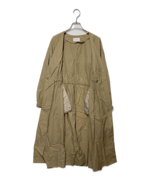green label relaxing（グリーンレーベルリラクシング）green label relaxing (グリーンレーベルリラクシング) ギャザードロストガウンコート ベージュ サイズ:36の古着・服飾アイテム