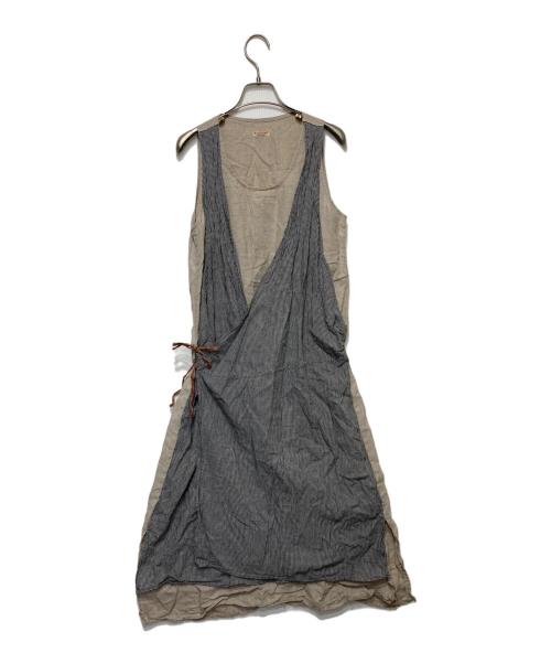 KAPITAL（キャピタル）KAPITAL (キャピタル) リネンノースリーブワンピース ベージュの古着・服飾アイテム