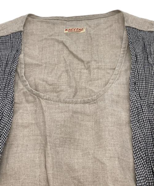 KAPITAL（キャピタル）KAPITAL (キャピタル) リネンノースリーブワンピース ベージュの古着・服飾アイテム