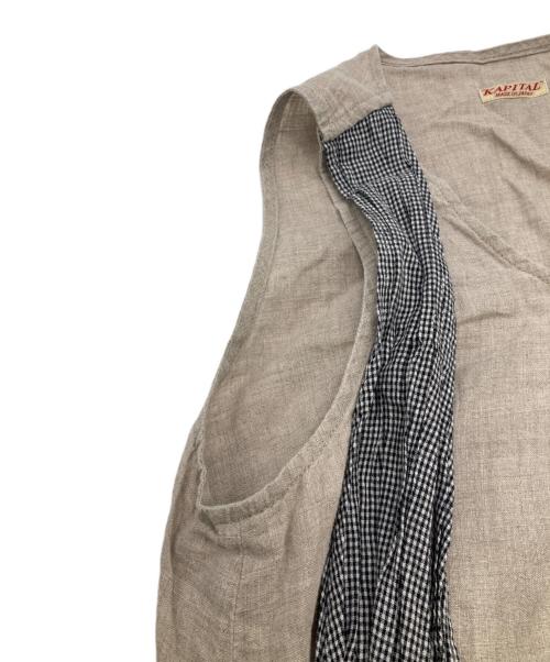 KAPITAL（キャピタル）KAPITAL (キャピタル) リネンノースリーブワンピース ベージュの古着・服飾アイテム