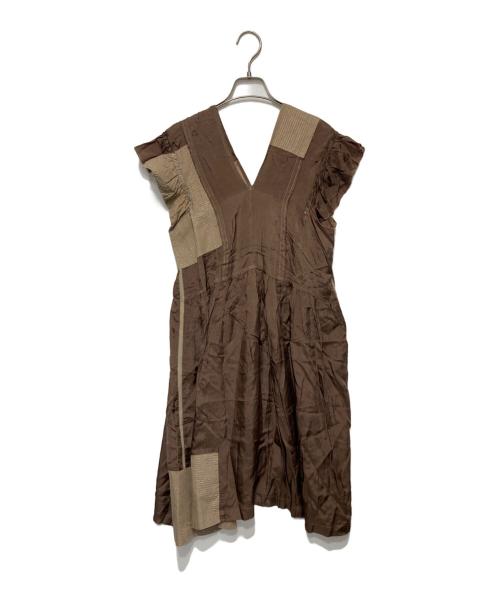 tricot COMME des GARCONS（トリココムデギャルソン）tricot COMME des GARCONS (トリココムデギャルソン) デザインワンピース ブラウン サイズ:Sの古着・服飾アイテム