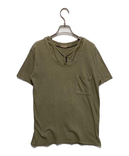 KAPITAL（キャピタル）KAPITAL (キャピタル) 天竺ルイスTシャツ オリーブ サイズ:2の古着・服飾アイテム