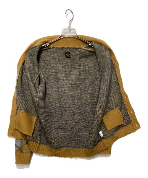 TOWN CRAFT TAPERED（タウンクラフト テーパード）TOWN CRAFT TAPERED (タウンクラフト テーパード) エルボーパッチニットカーディガン イエロー×ネイビー サイズ:Sの古着・服飾アイテム