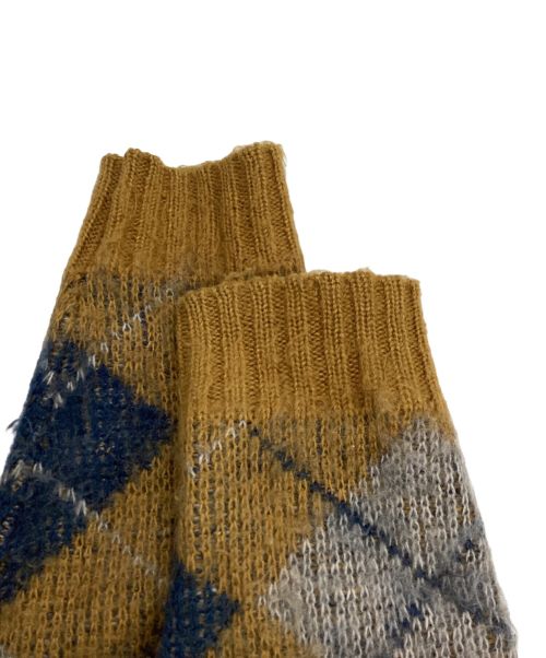 TOWN CRAFT TAPERED（タウンクラフト テーパード）TOWN CRAFT TAPERED (タウンクラフト テーパード) エルボーパッチニットカーディガン イエロー×ネイビー サイズ:Sの古着・服飾アイテム