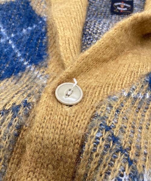 TOWN CRAFT TAPERED（タウンクラフト テーパード）TOWN CRAFT TAPERED (タウンクラフト テーパード) エルボーパッチニットカーディガン イエロー×ネイビー サイズ:Sの古着・服飾アイテム