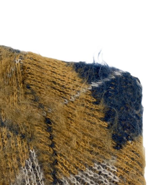 TOWN CRAFT TAPERED（タウンクラフト テーパード）TOWN CRAFT TAPERED (タウンクラフト テーパード) エルボーパッチニットカーディガン イエロー×ネイビー サイズ:Sの古着・服飾アイテム