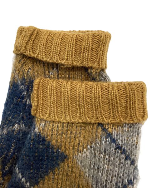 TOWN CRAFT TAPERED（タウンクラフト テーパード）TOWN CRAFT TAPERED (タウンクラフト テーパード) エルボーパッチニットカーディガン イエロー×ネイビー サイズ:Sの古着・服飾アイテム